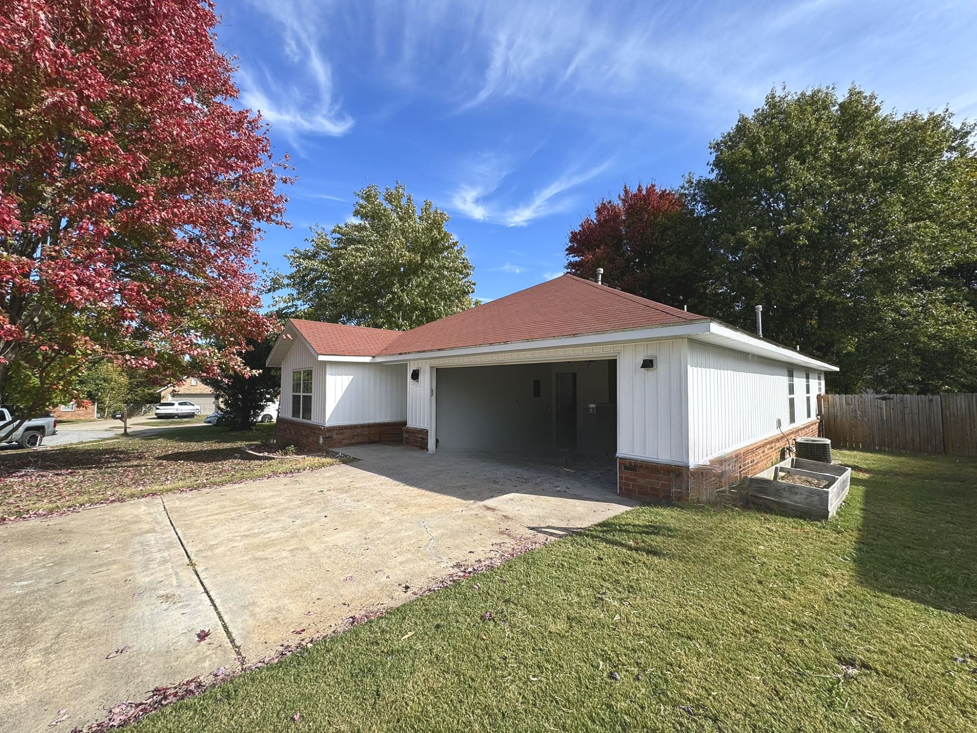 House exterior in the fall