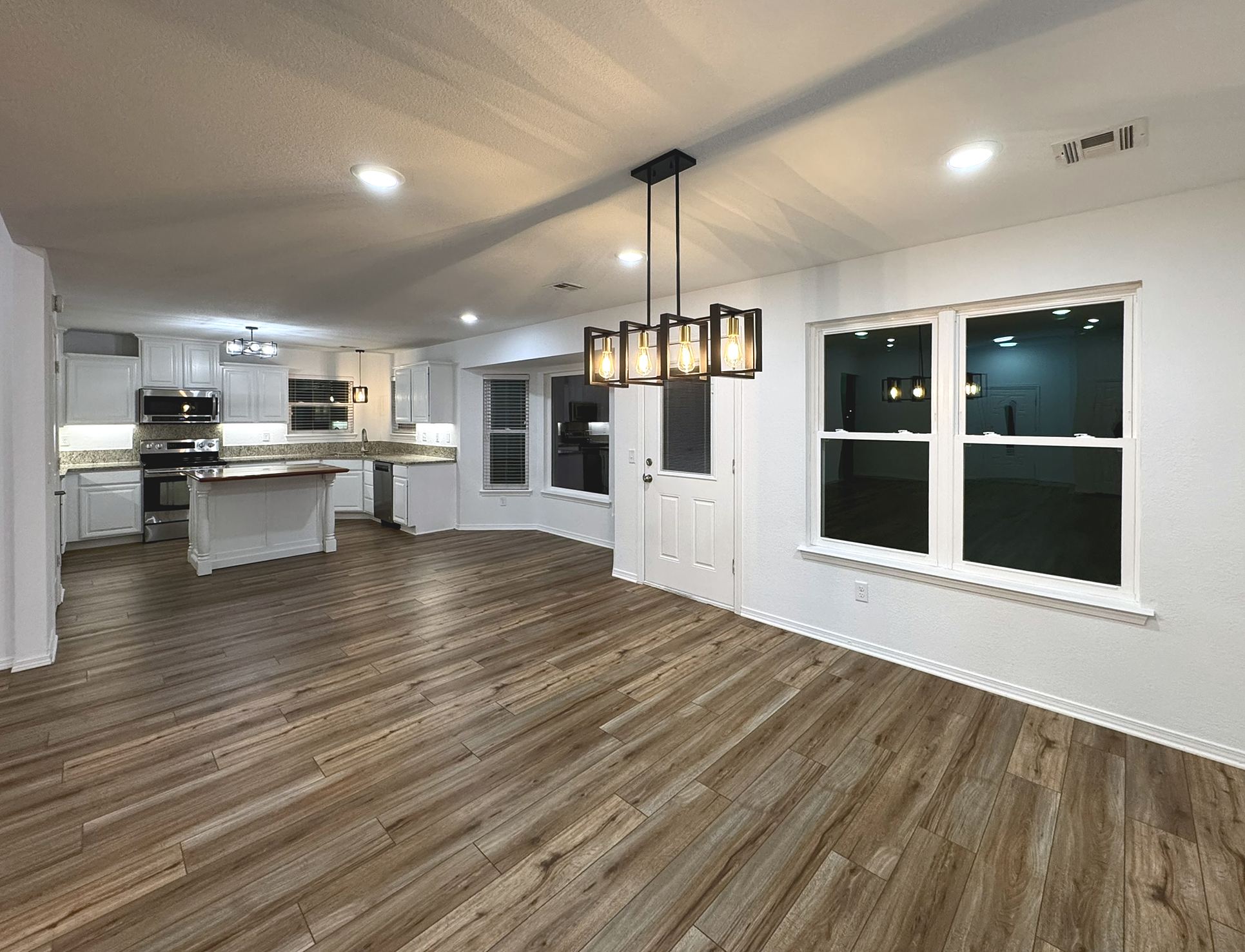 Dining area open to the kitchen