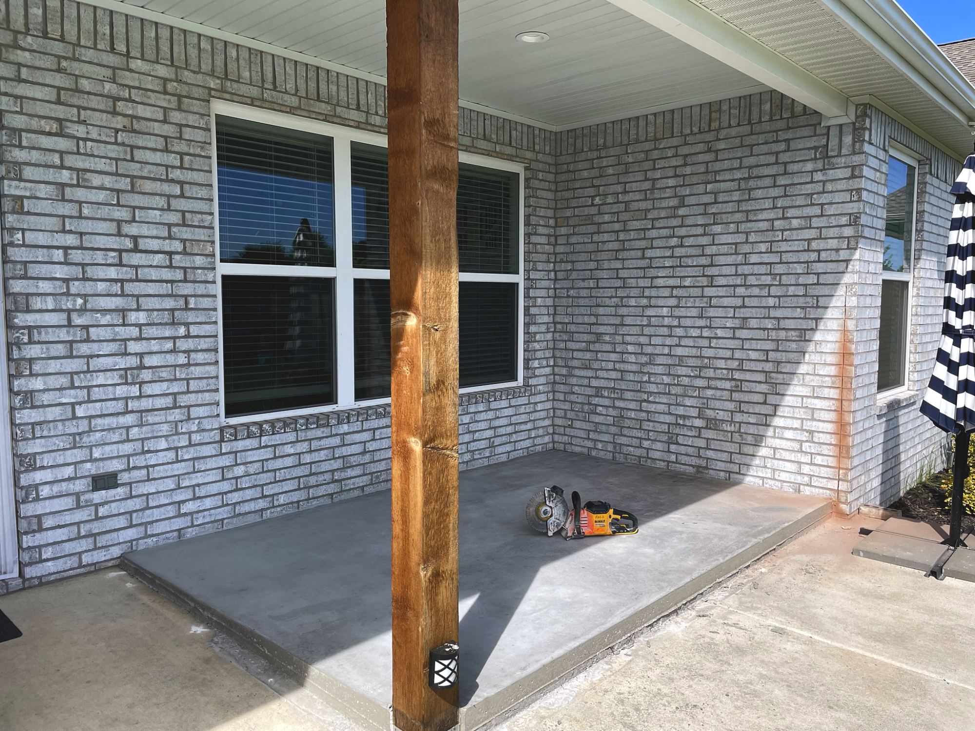 The covered back porch before the remodel