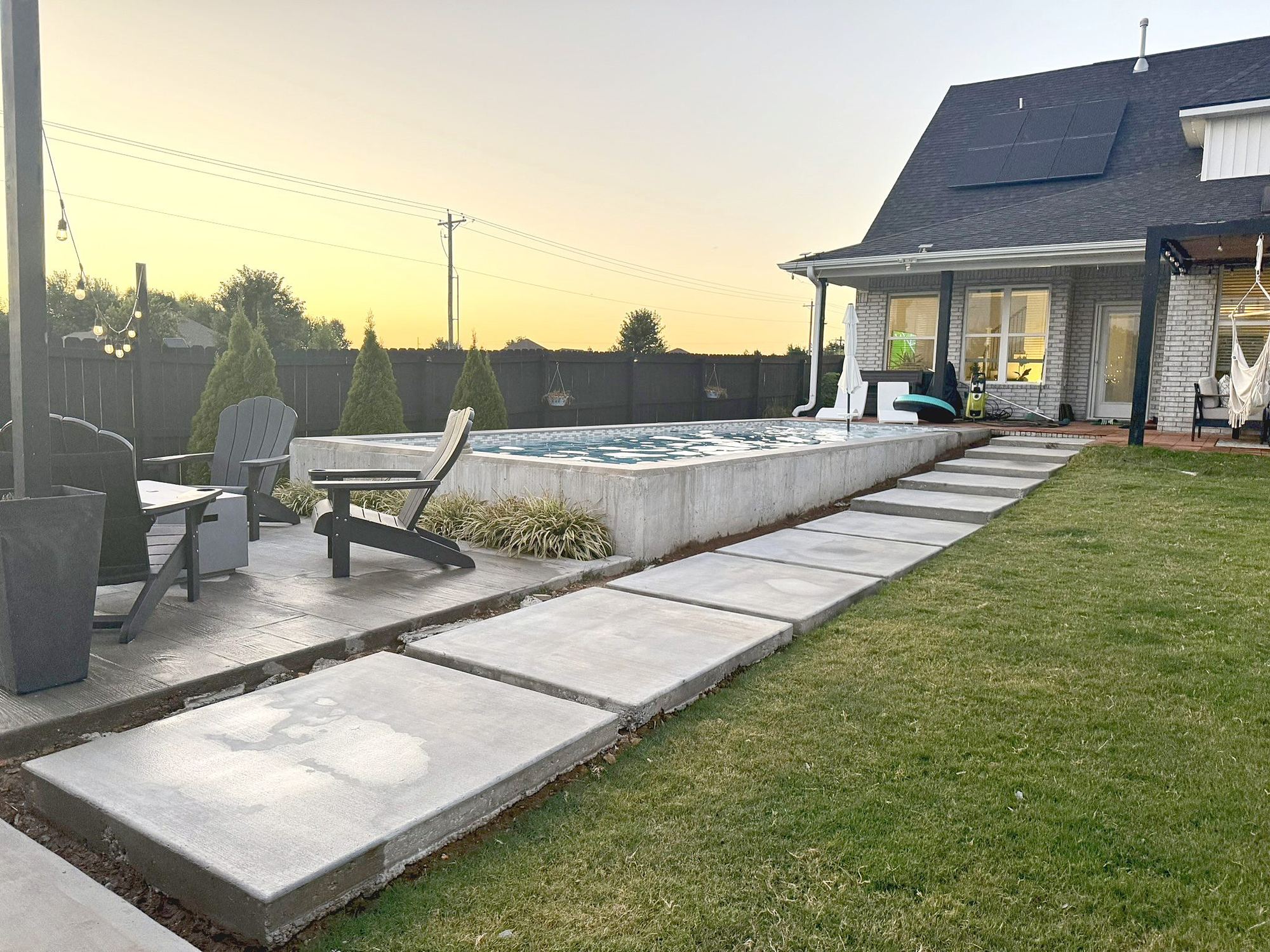The pool at sunset