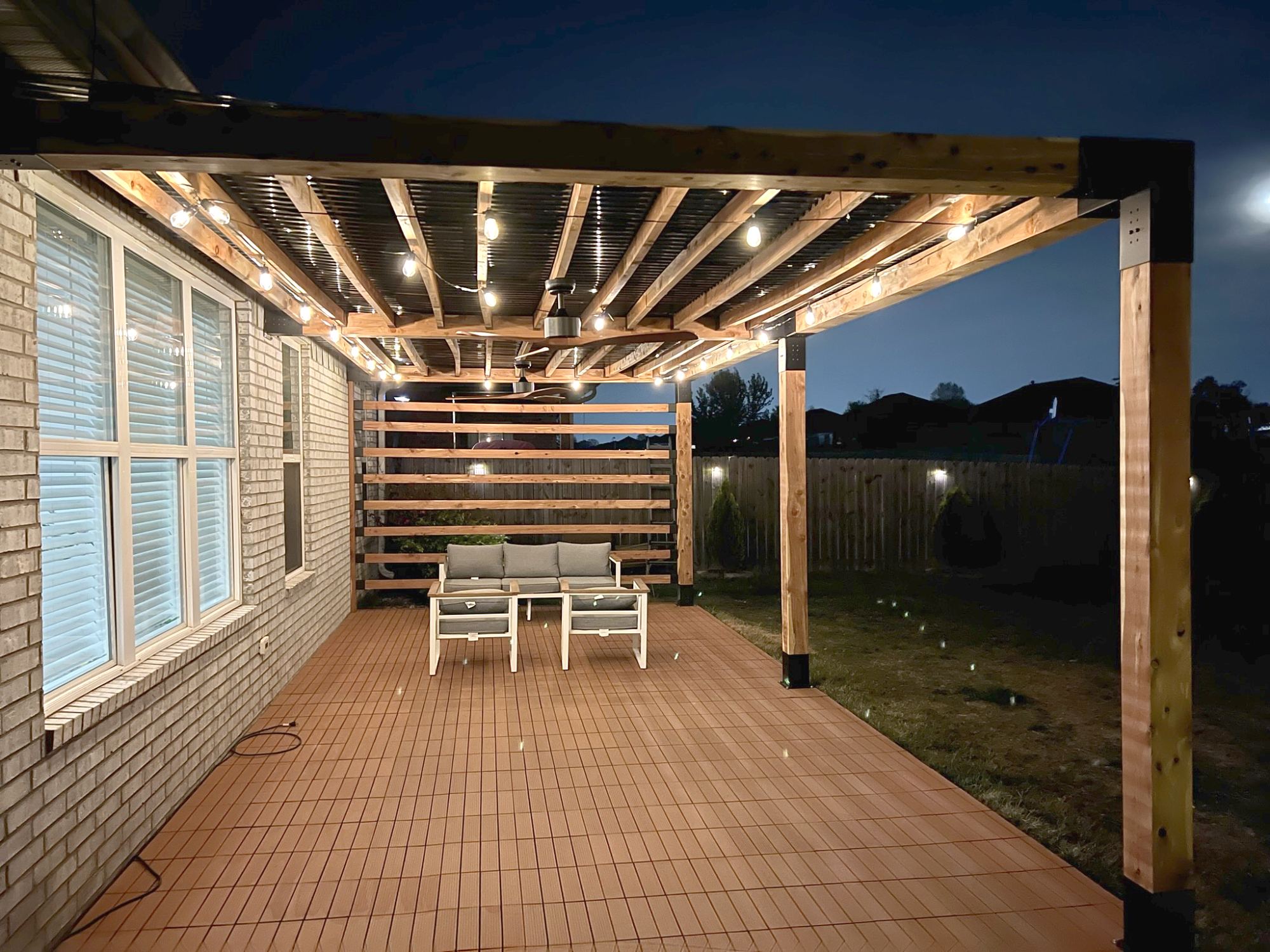 Pergola at night